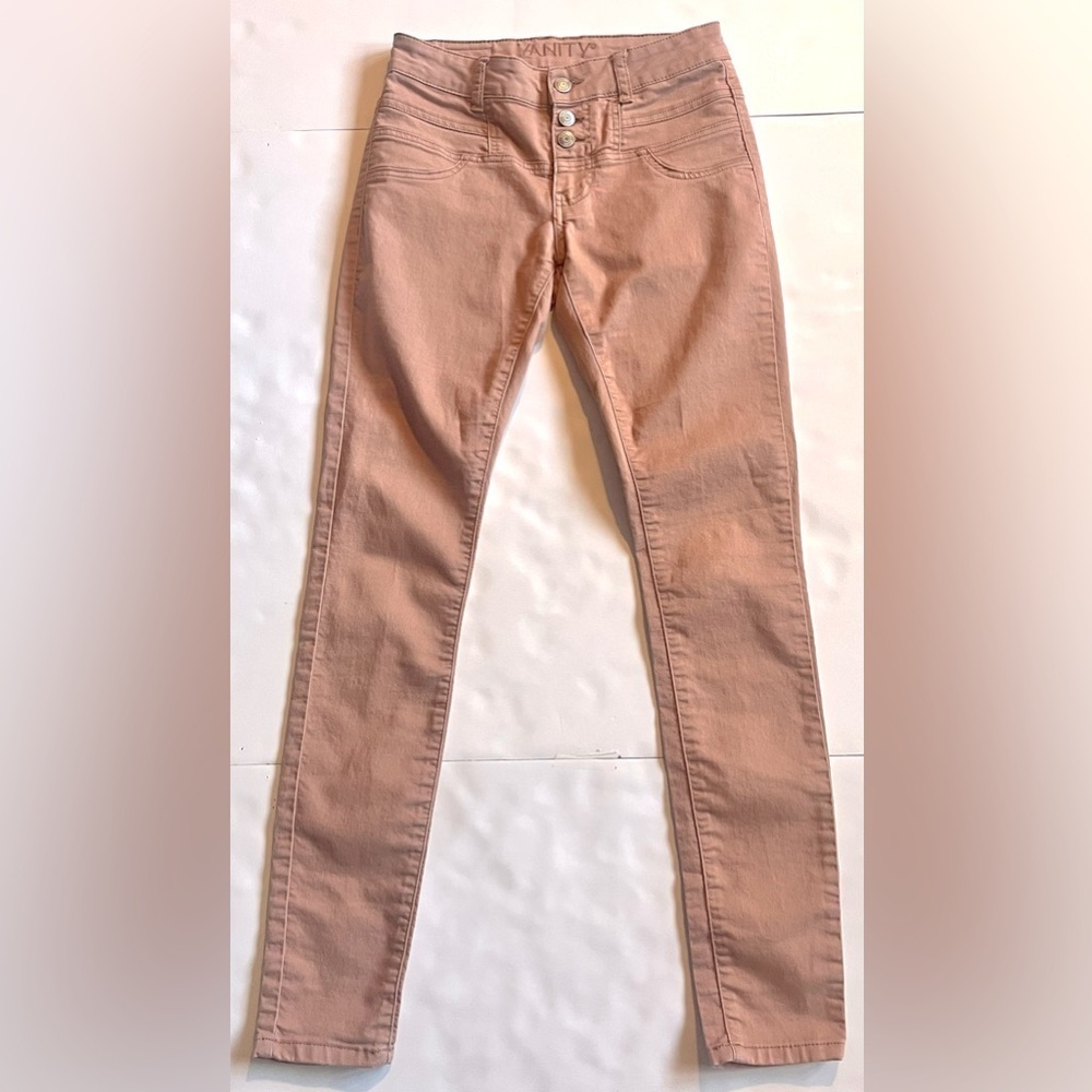 Vanity Pink Women’s Skinny Button Up Jeans Size XS Slim
